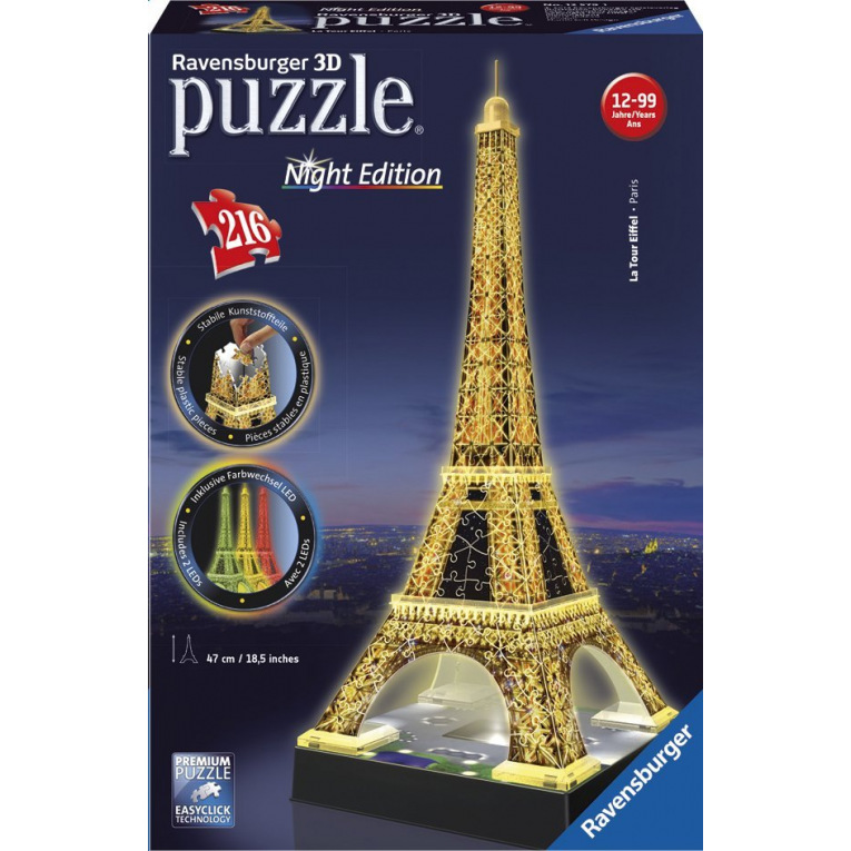 Puzzle 3D Tour Eiffel - Night Edition - Puzzles - Ravensburger - FOX & Cie