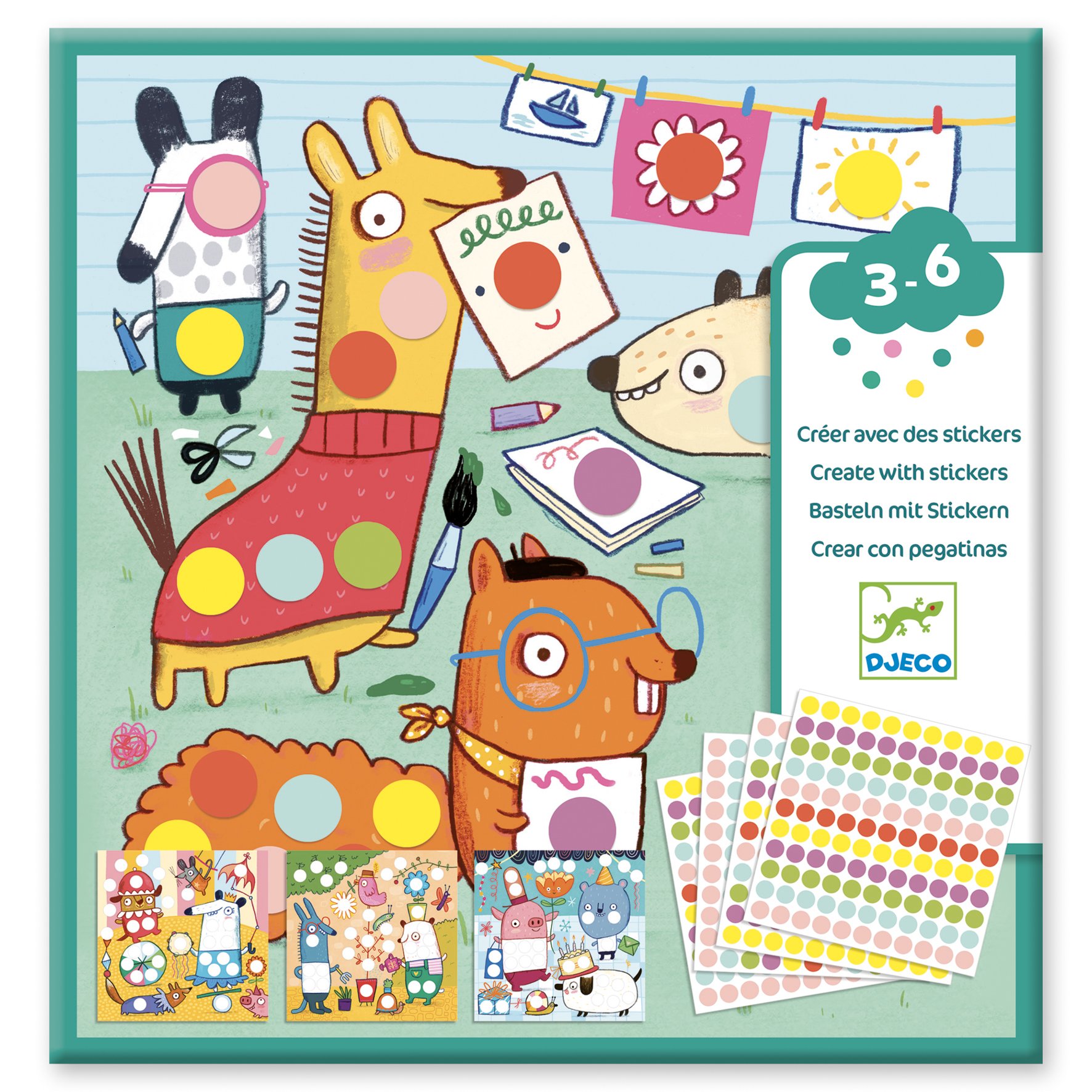 Stickers Pour Les Petits - Avec Des Gommettes Rondes - Loisirs créatifs -  Djeco - FOX & Cie