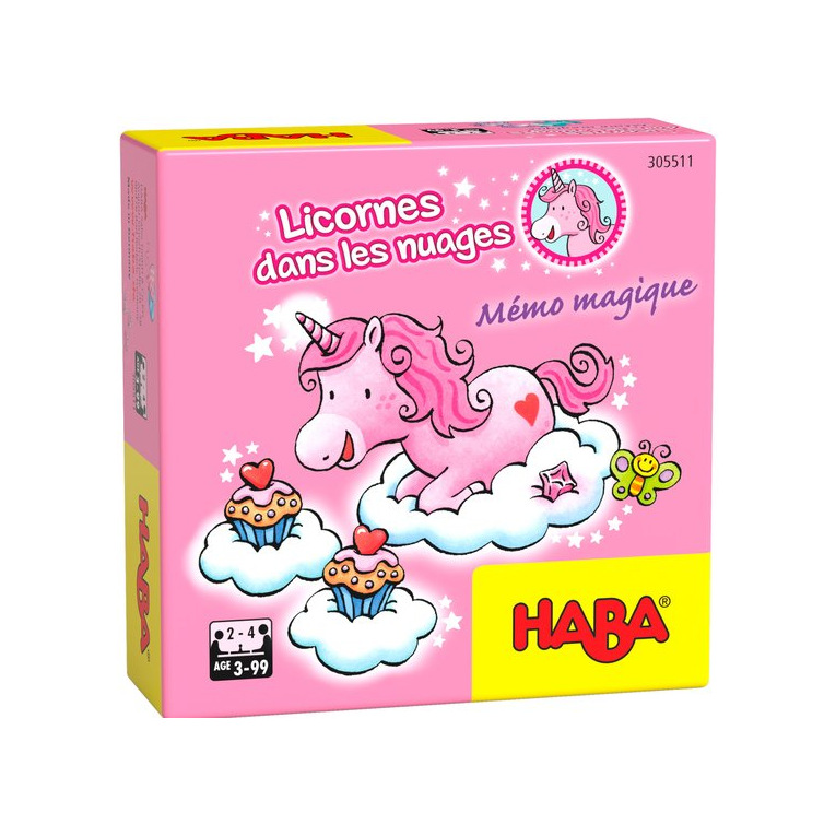 HABA  Super Mini Jeu - Licornes dans les nuages - Mémo magique