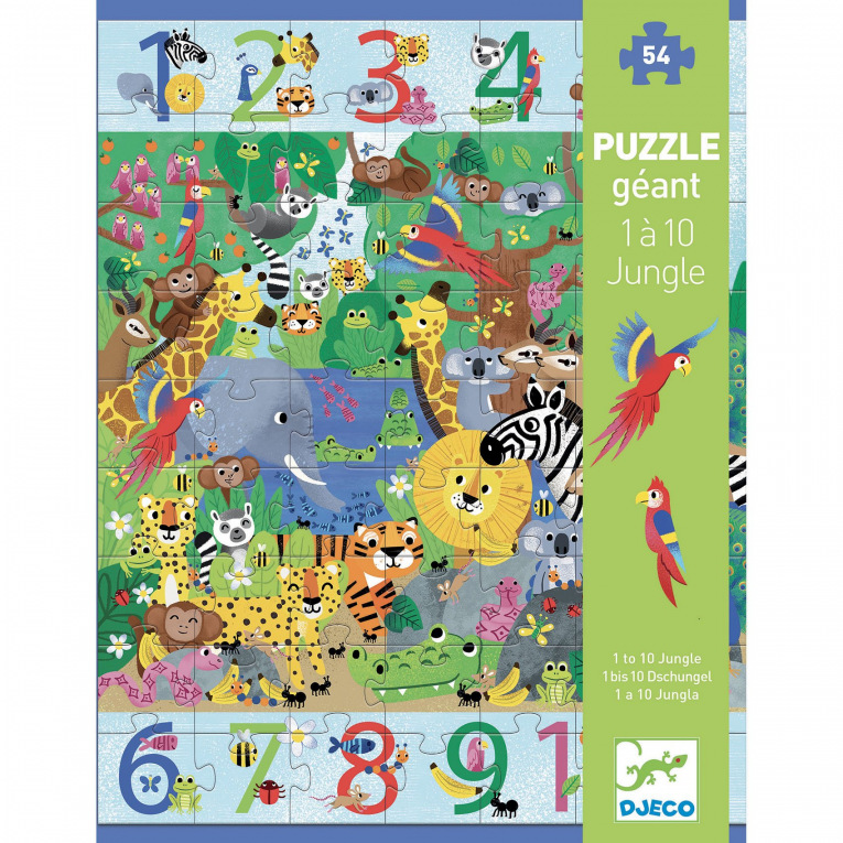 Djeco - DJ07148 - 1 à 10 Jungle Puzzles géants
