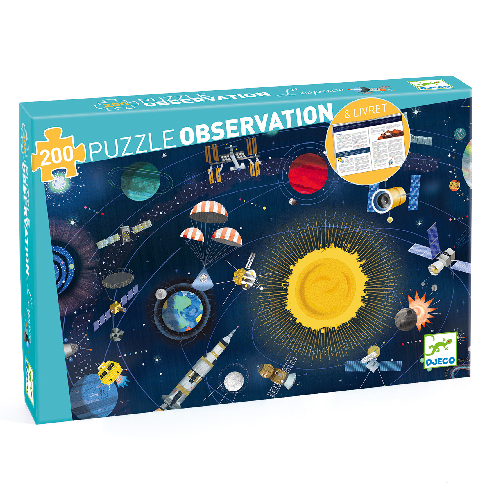 Puzzles Observation - L'Espace - 200 Pcs + Livret - Puzzles - Djeco - FOX &  Cie
