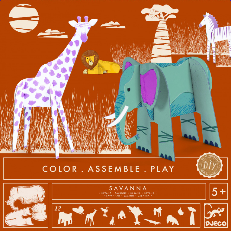 Djeco - DJ08003 - Savane Color. Assemble. Play
