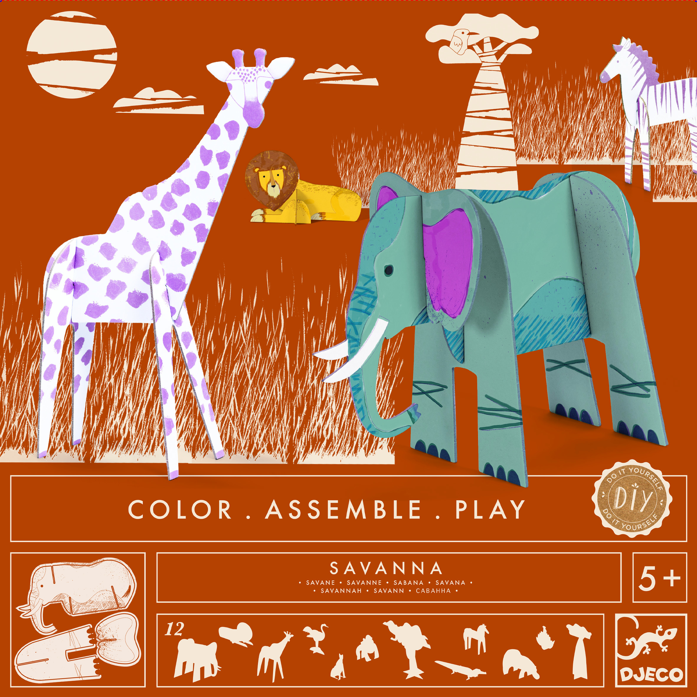Kit créatif - Poster à colorier - Savane Africaine - Poster à