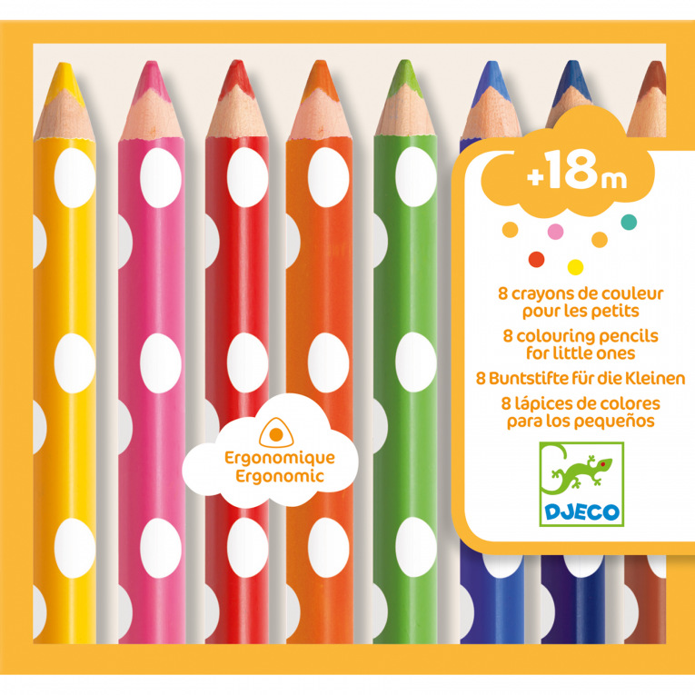 8 crayons de couleur pour les petits