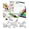 3 maquettes d'avions en papier à colorier