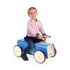 Janod porteur voiture de course bleue en bois