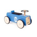 Janod - Porteur voiture de course bleue en bois