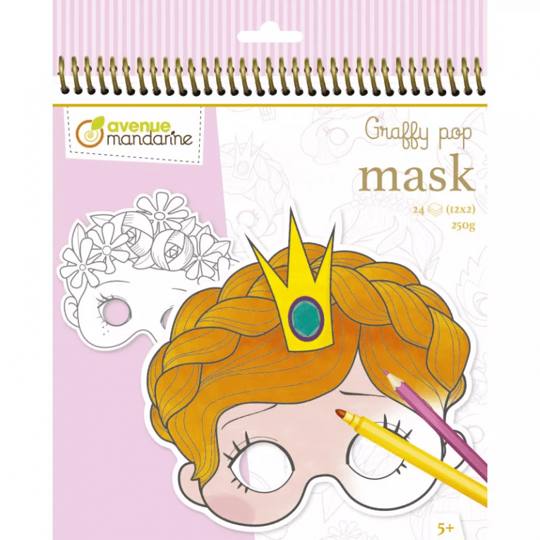 Cahier de coloriage Graffy Pop masques filles