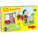 Haba 10 puzzles 2 pièces véhicules d'intervention