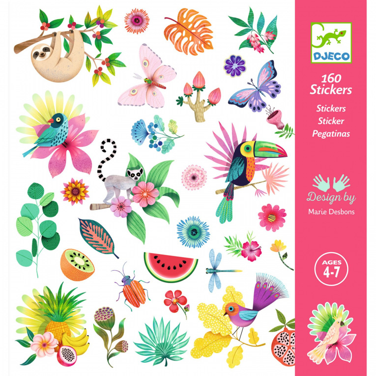 Djeco stickers fleurs et animaux Paradise