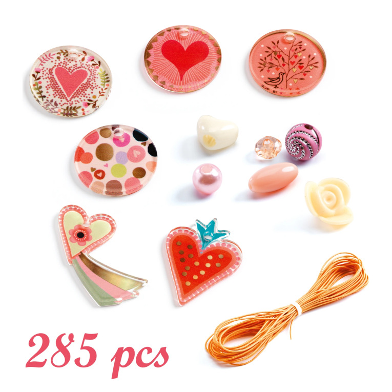 Kit collier et bracelet - Perles et fleurs - Djeco - 123 Famille