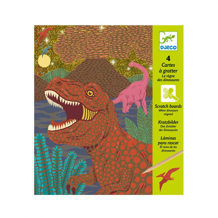 DJECO - Petits cadeaux - Cartes à gratter - Le règne des dinosaures - DJ09726