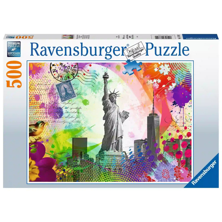 Puzzle de 500 pièces - Carte postale New-york - Ravensburger