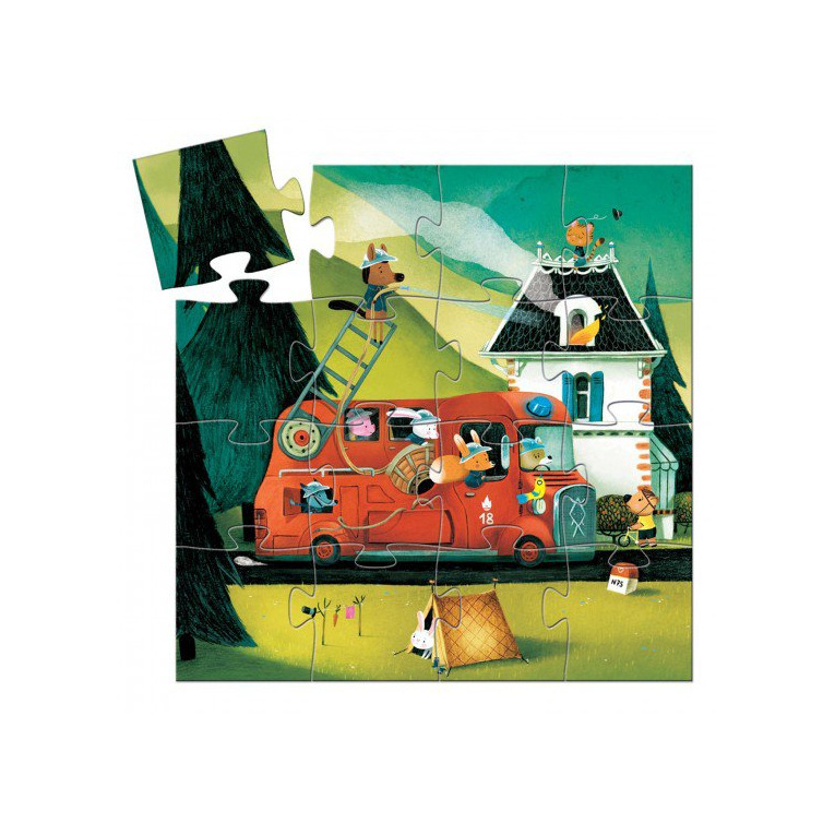 Puzzle Silhouette - Le Camion De Pompier - Puzzles - Djeco - FOX & Cie