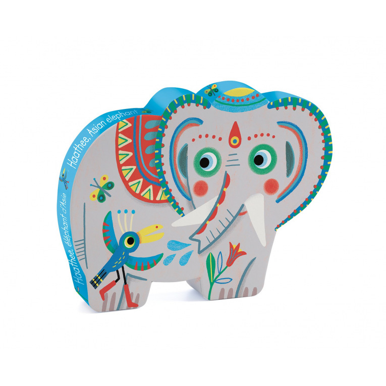 DJECO - Puzzles silhouettes - Haathee. éléphant d'Asie - 24 pcs - DJ07208